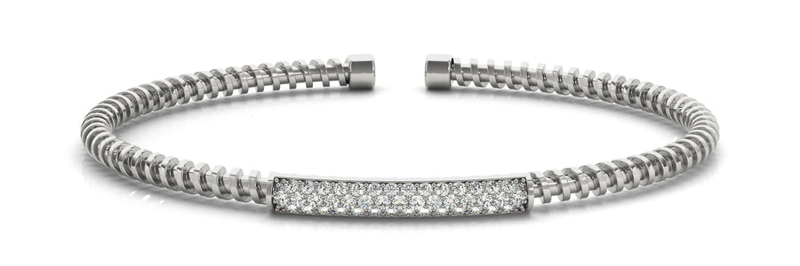 Italian-Made Diamond Bangle with 0.525 Carat Total Weight in G-H SI1-SI2 Diamonds