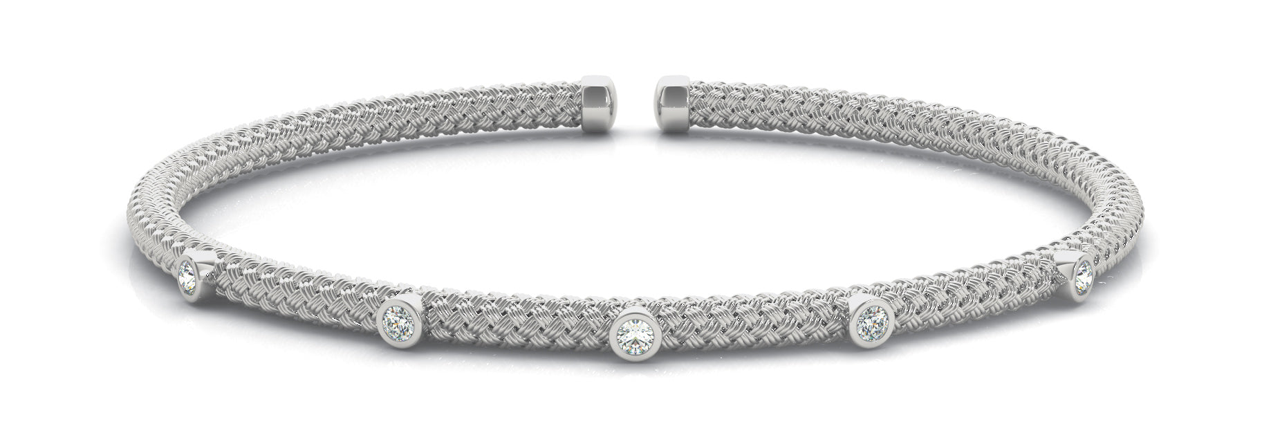 Italian-Made Diamond Bangle with 1/5 Carat Total Weight SI1-SI2 G-H Diamonds