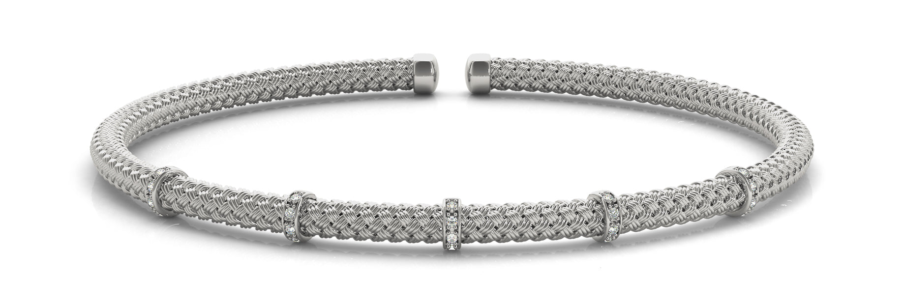 Italian-Made Diamond Bangle with 0.09 Carat Total Weight, SI1-SI2 G-H Quality
