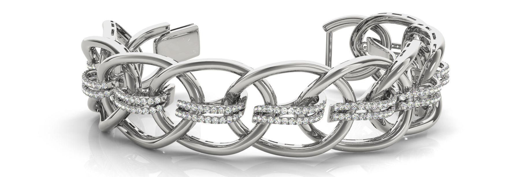Italian Crafted Diamond Bracelet with 3.5 Carat Total Weight in SI1-SI2 G-H Quality Stones