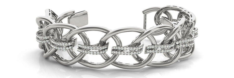 Italian Crafted Diamond Bracelet with 3.5 Carat Total Weight in SI1-SI2 G-H Quality Stones
