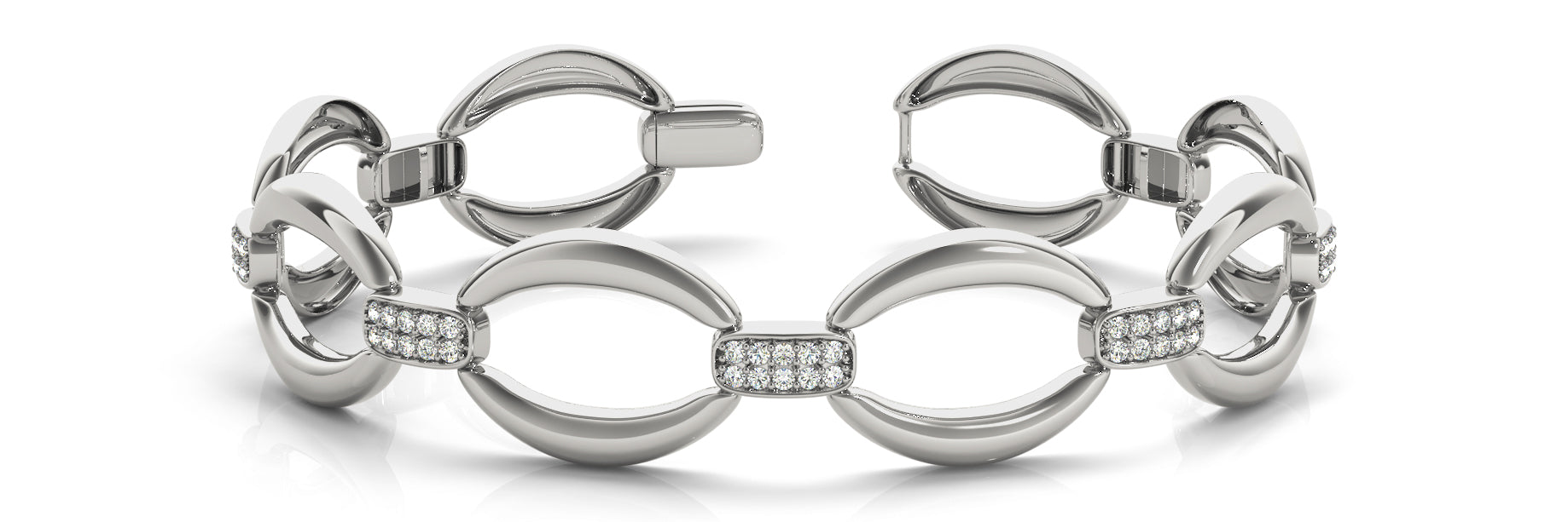Italian Crafted Diamond Bracelet with 1 Carat Total Weight in SI1-SI2 G-H Quality Stones