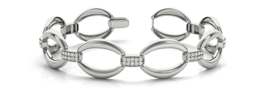 Italian Crafted Diamond Bracelet with 1 Carat Total Weight in SI1-SI2 G-H Quality Stones