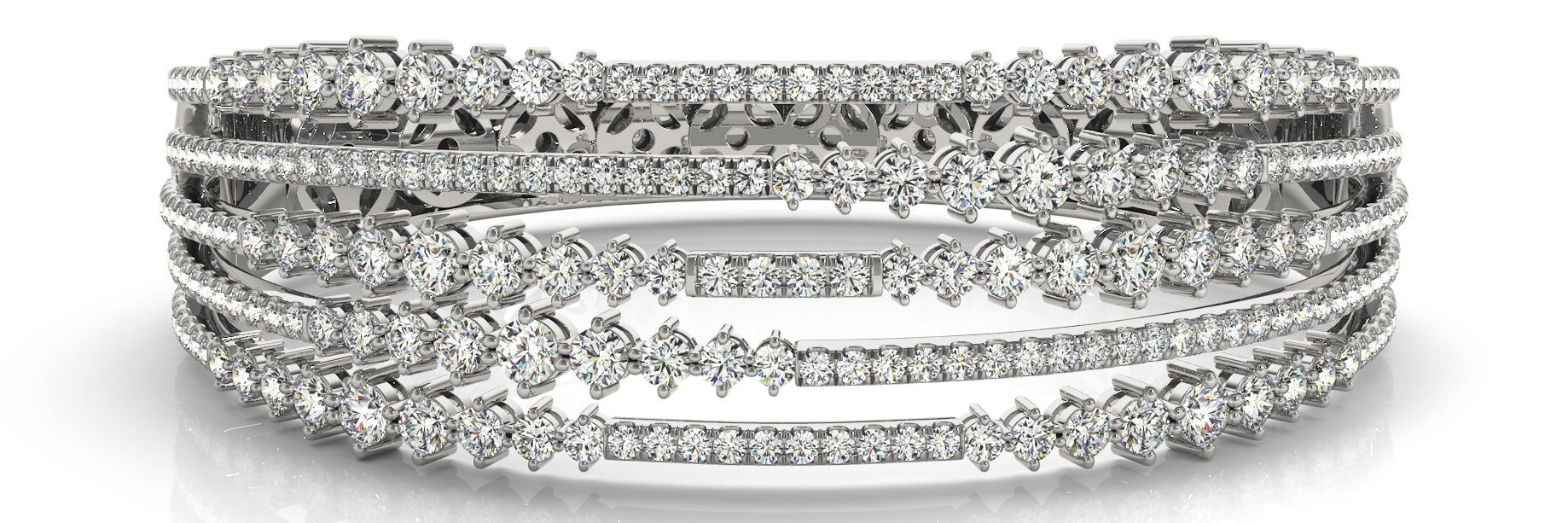 Elegant Diamond Bangle with 5.46 Carat Total Weight in SI1-SI2 G-H Quality