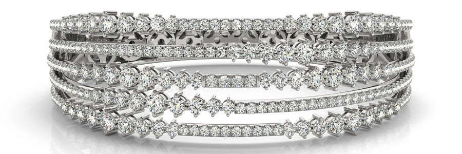 Elegant Diamond Bangle with 5.46 Carat Total Weight in SI1-SI2 G-H Quality