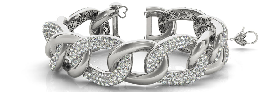 Italian Crafted Diamond Bracelet with 11.5 Carat Total Weight in SI1-SI2 G-H Quality Stones