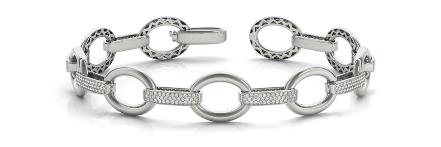 Italian Made Diamond Bracelet with 2.22 Carat Total Weight in SI1-SI2 G-H Quality Diamonds