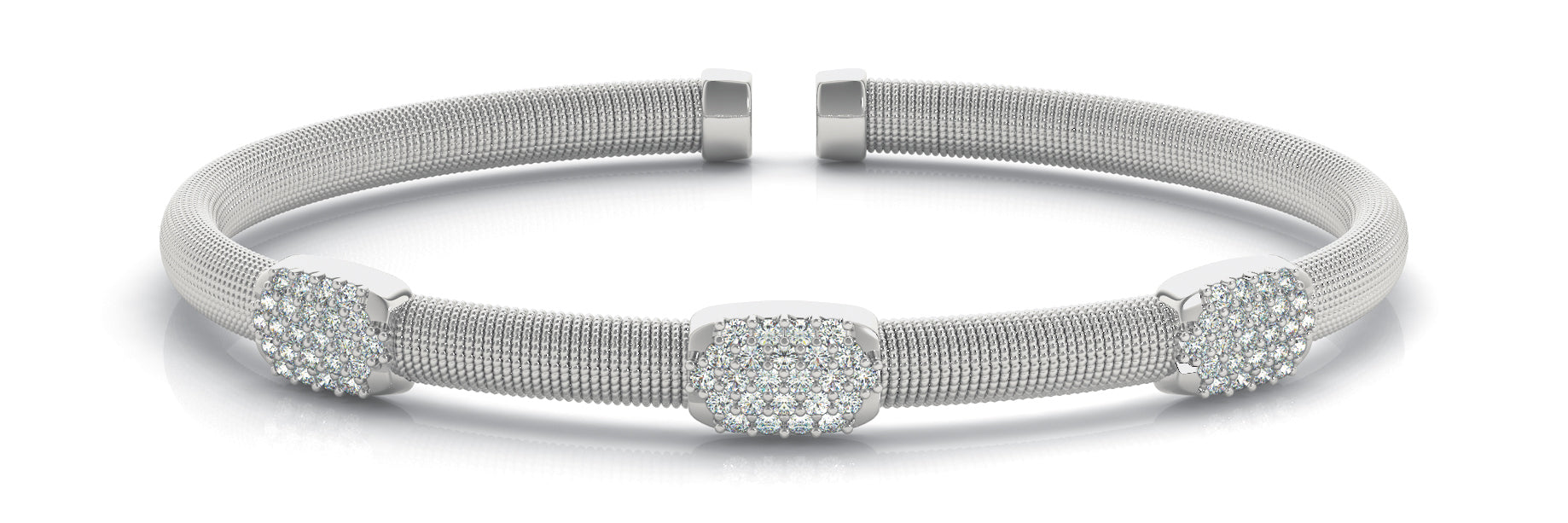 Italian Crafted Diamond Bangle with 3/4 Carat Total Weight SI1-SI2 G-H Diamonds