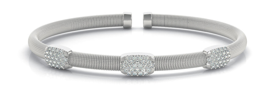 Italian Crafted Diamond Bangle with 3/4 Carat Total Weight SI1-SI2 G-H Diamonds