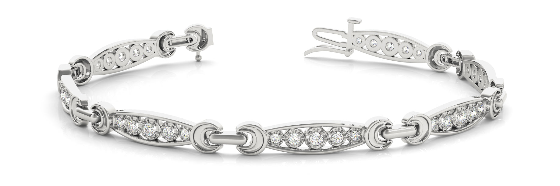 Italian Crafted Diamond Bangle with 0.38 Carat Total Weight SI1-SI2 G-H Quality Stones