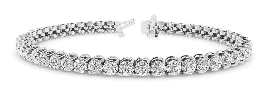 Two-Prong Inline Wire Tennis Bracelet with 2 Carat Total Weight Diamonds, SI1-SI2 Clarity, G-H Color