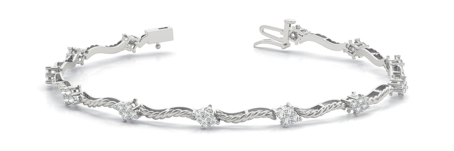 Elegant Diamond Bracelet with 1.20 Carat Total Weight in SI1-SI2 G-H Quality Stones