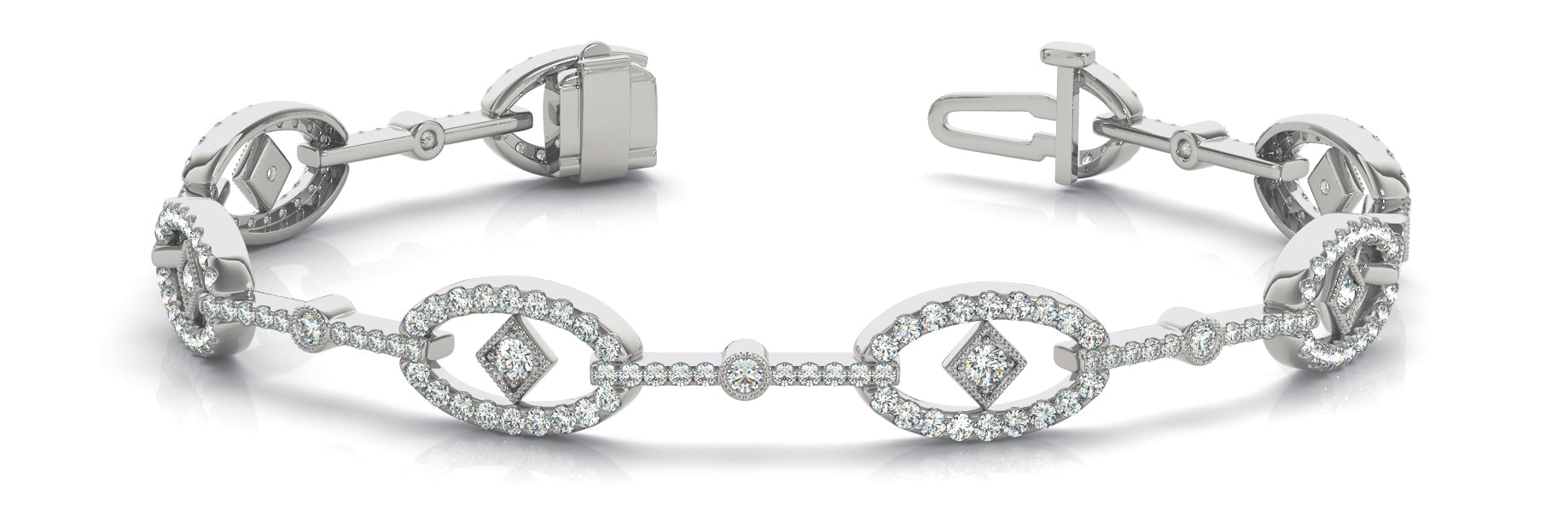 Elegant Diamond Bracelet with 2 Carat Total Weight in SI1-SI2 G-H Quality Stones
