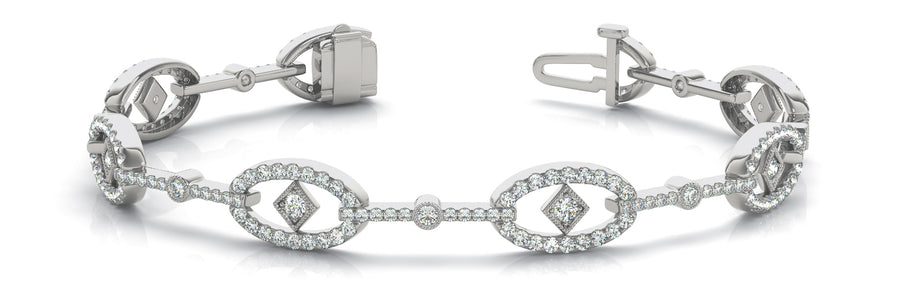 Elegant Diamond Bracelet with 2 Carat Total Weight in SI1-SI2 G-H Quality Stones