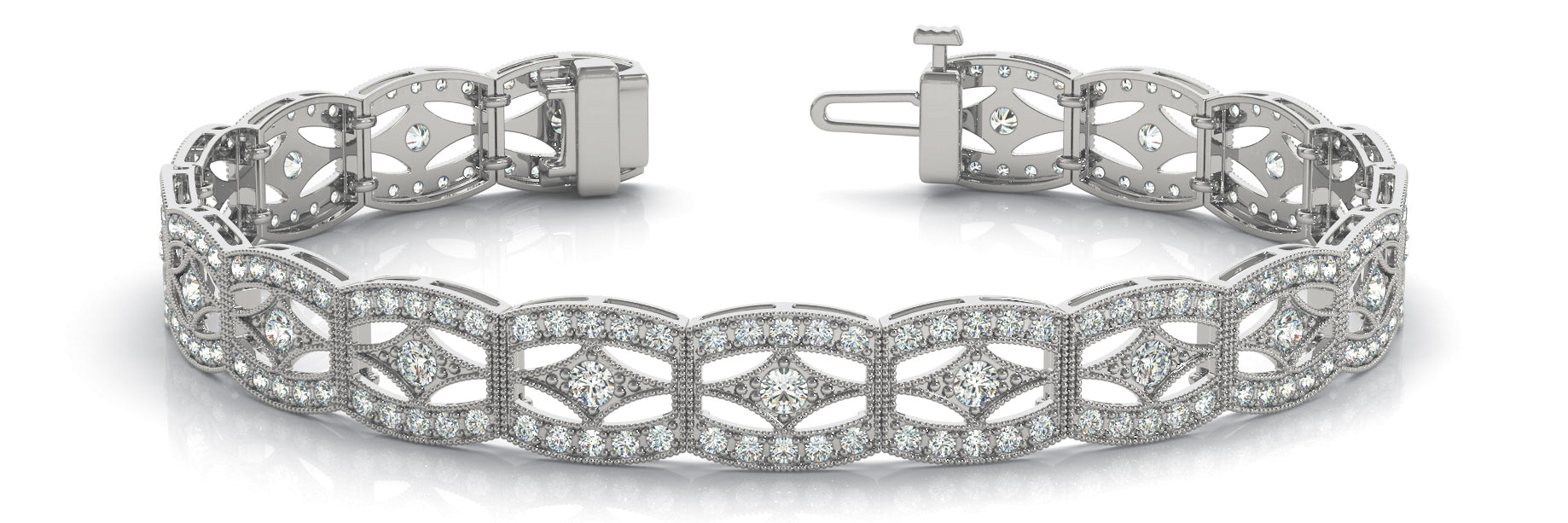 Elegant Diamond Bracelet with 2.47 Carat Total Weight in SI1-SI2 G-H Quality Stones
