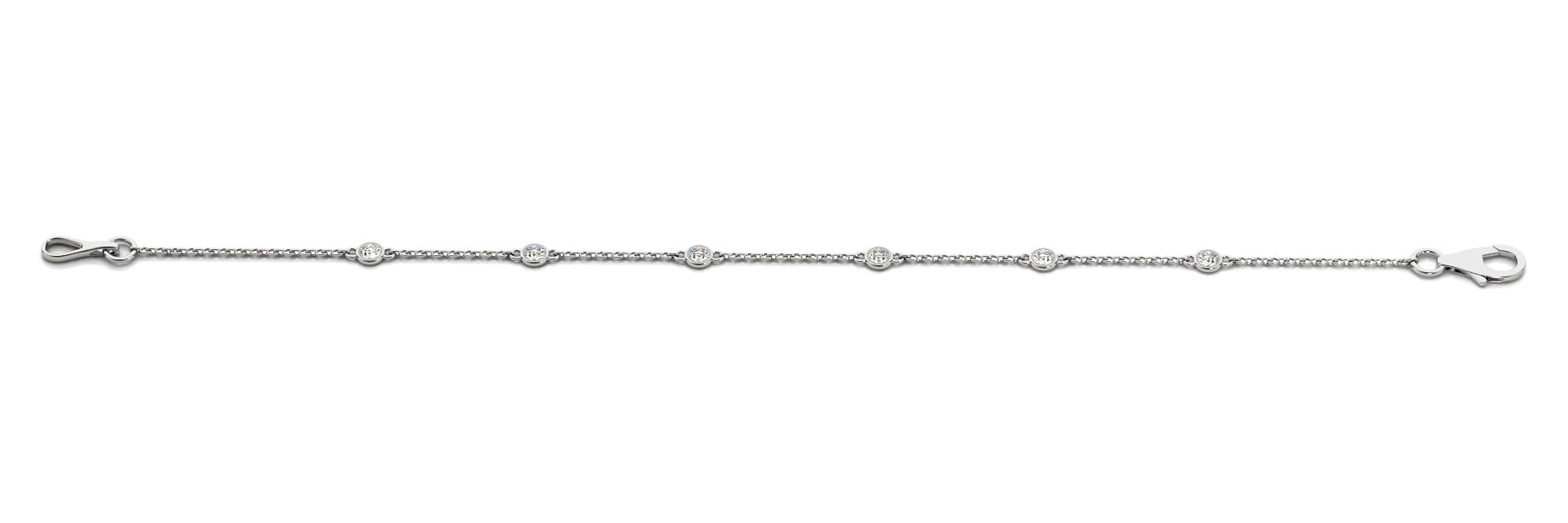 Elegant Single Row Diamond Chain Necklace with 1/8 Carat Total Weight SI1-SI2 G-H Diamonds