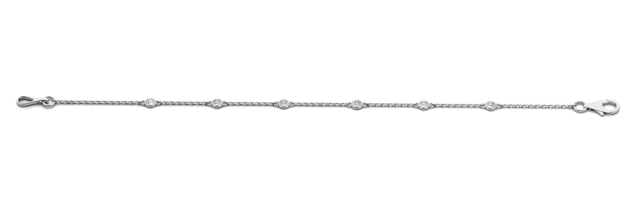 Elegant Single Row Diamond Chain Necklace with 1/8 Carat Total Weight SI1-SI2 G-H Diamonds