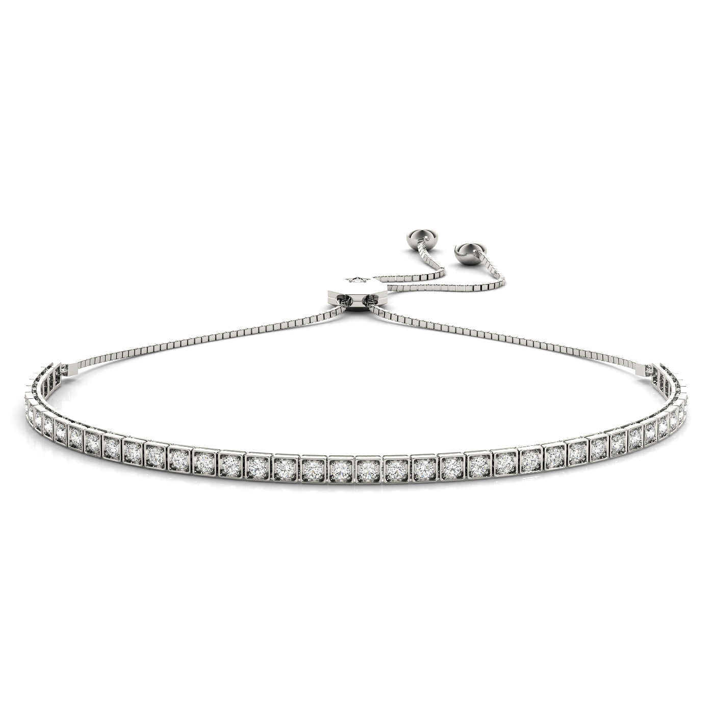 Adjustable Tennis Bracelet with 0.69 Carat Total Diamond Weight in SI1-SI2 G-H Quality