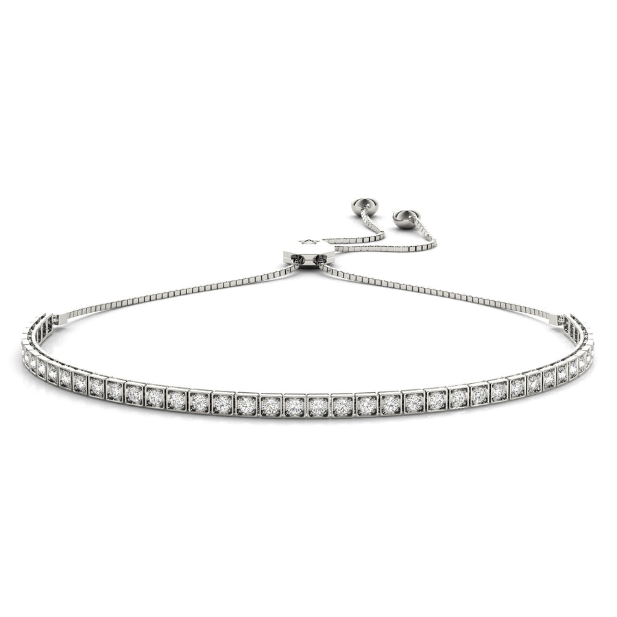 Adjustable Tennis Bracelet with 0.69 Carat Total Diamond Weight in SI1-SI2 G-H Quality