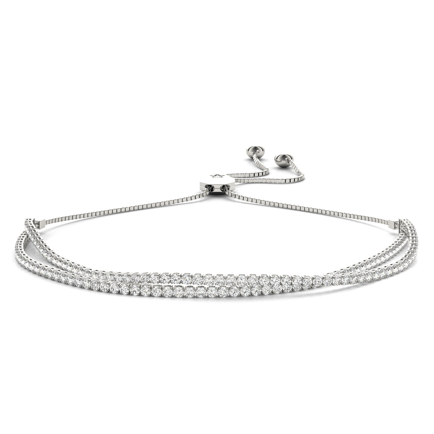 Adjustable Tennis Bracelet with 2.34 Carat Total Weight Diamonds in SI1-SI2 Clarity and G-H Color