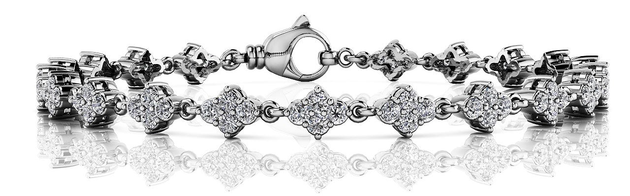 Elegant 3 Carat Total Weight Diamond Bracelet with SI1-SI2 G-H Quality Stones