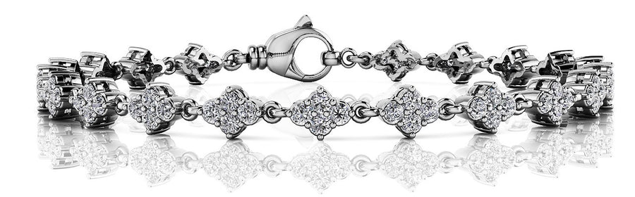 Elegant 3 Carat Total Weight Diamond Bracelet with SI1-SI2 G-H Quality Stones