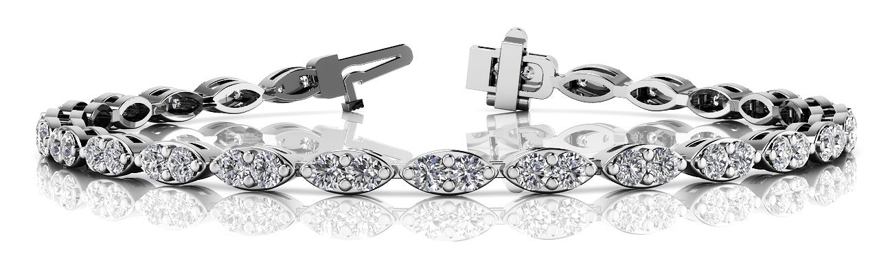 Prong Set Diamond Bracelet with 3.25 Carat Total Weight in G-H SI1-SI2 Quality