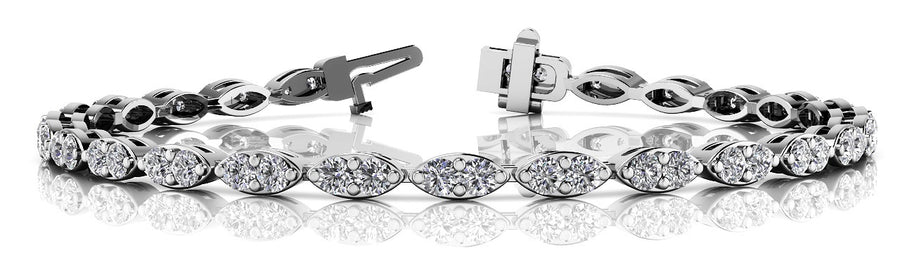 Prong Set Diamond Bracelet with 3.25 Carat Total Weight in G-H SI1-SI2 Quality