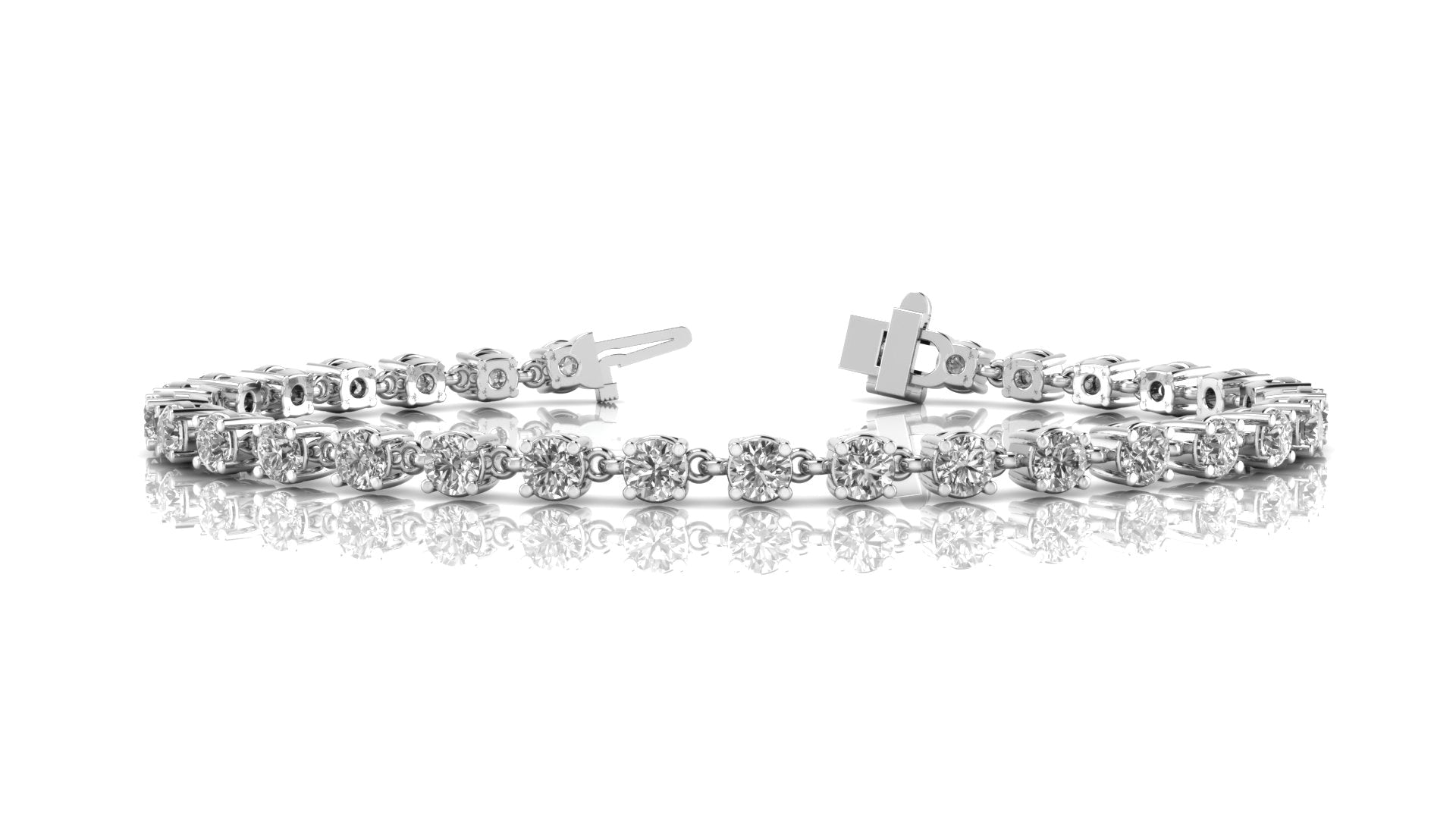 Elegant 4-Prong Diamond Bracelet with 7 Carat Total Weight in G-H SI1-SI2 Diamonds