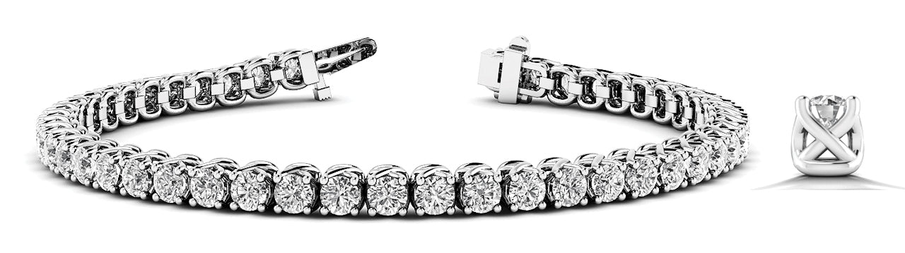 3.3 Carat Total Weight Diamond Prong-Set Inline Tennis Bracelet in G-H SI1-SI2 Quality