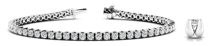 7.5 Carat Total Weight Diamond Inline Prong Bracelet with SI1-SI2 G-H Stones
