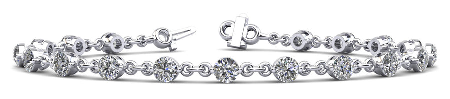 Single Prong Diamond Bracelet with 1.44 Carat Total Weight in SI1-SI2 G-H Quality Diamonds