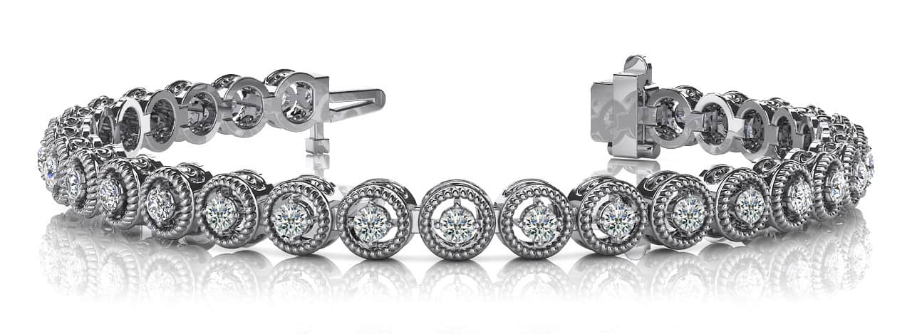 Elegant Diamond Tennis Bracelet with 2.065 Carat Total Weight in G-H SI1-SI2 Quality