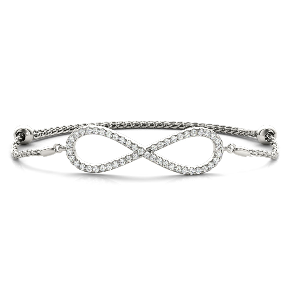 Elegant Diamond Infinity Ring with 1/2 Carat Total Weight in G-H SI1-SI2 Diamonds