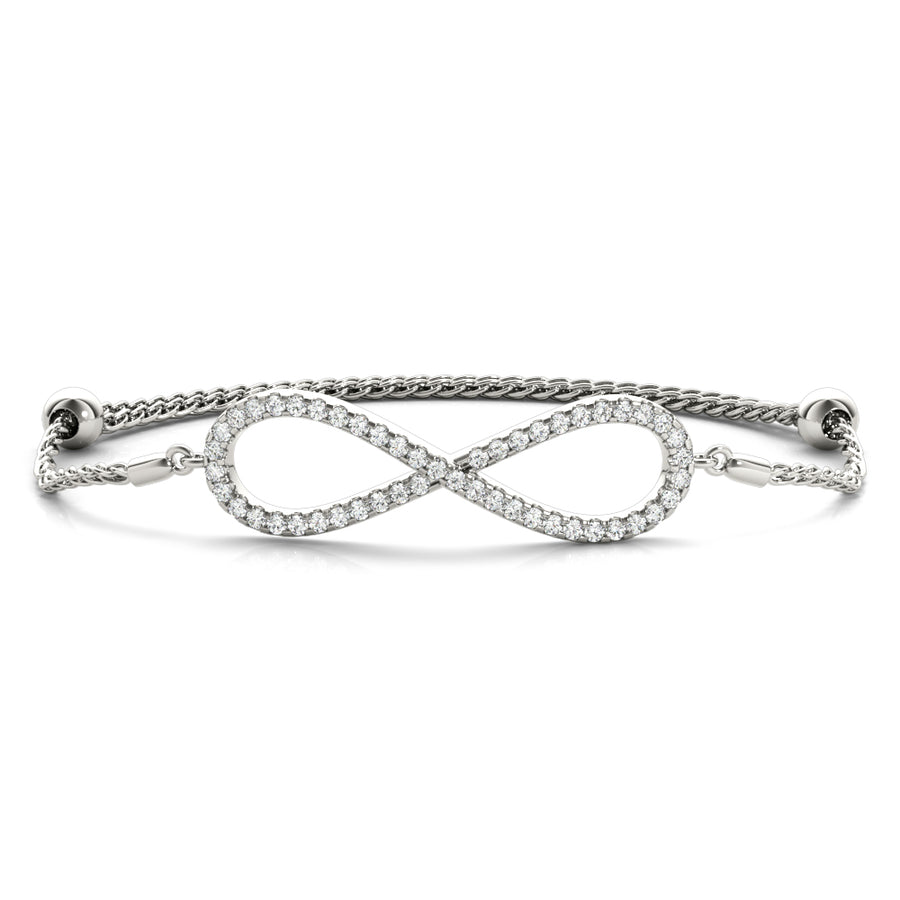 Elegant Diamond Infinity Ring with 1/2 Carat Total Weight in G-H SI1-SI2 Diamonds