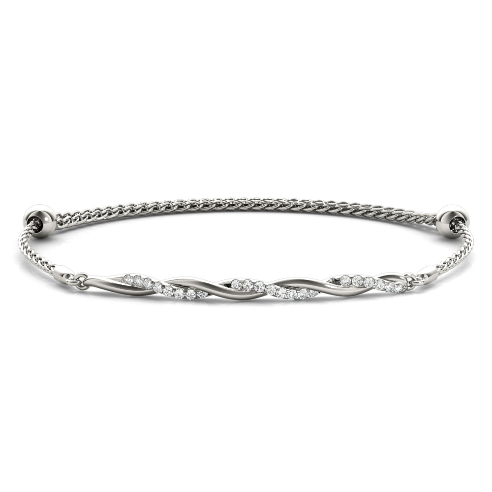 Elegant 14K Gold Twisted Diamond Bracelet with 0.22 Carat Total Weight