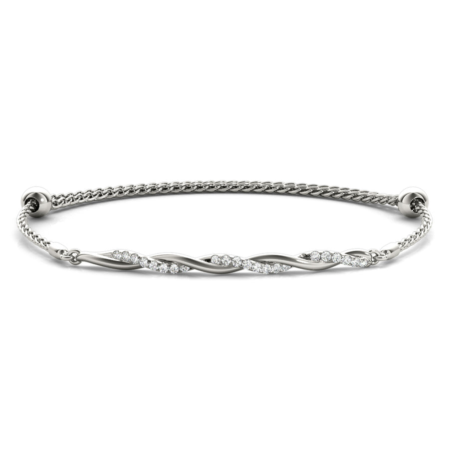 Elegant 14K Gold Twisted Diamond Bracelet with 0.22 Carat Total Weight