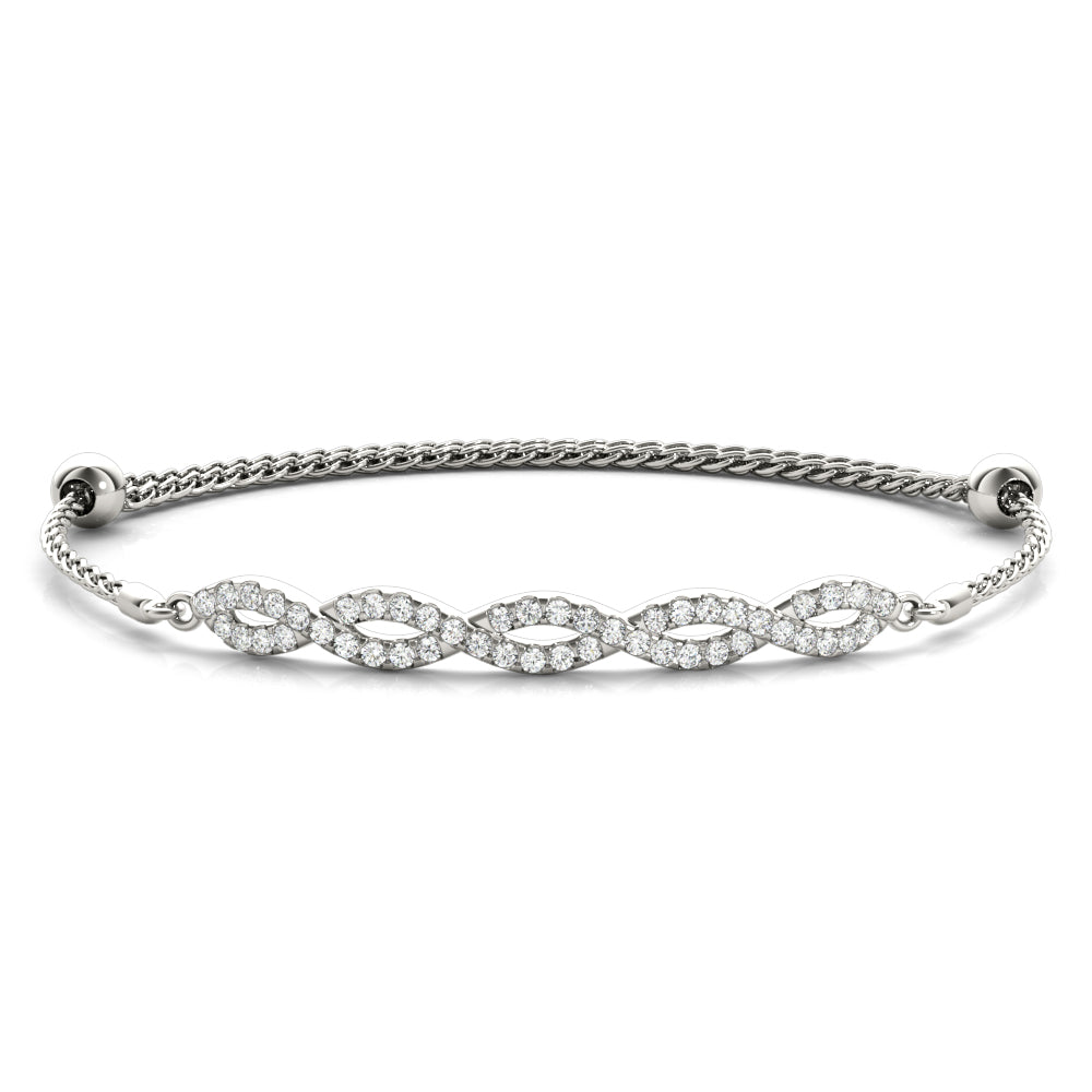 Elegant Diamond Crossover Bracelet with 0.44 Carat Total Weight SI1-SI2 G-H Diamonds