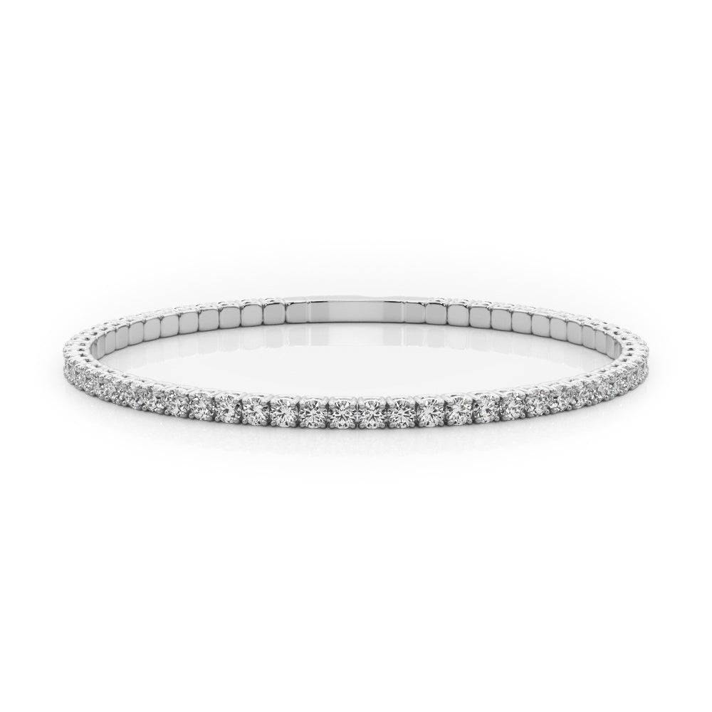 Flexible Diamond Eternity Bangle with 1.66 Carats Total Weight in G-H SI1-SI2 Diamonds