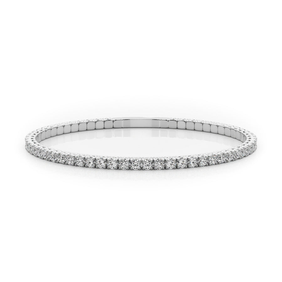 Flexible Diamond Eternity Bangle with 1.66 Carats Total Weight in G-H SI1-SI2 Diamonds