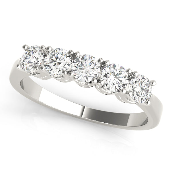 Three-Quater Carat Total Weight Diamond Wedding Band with Prong Setting