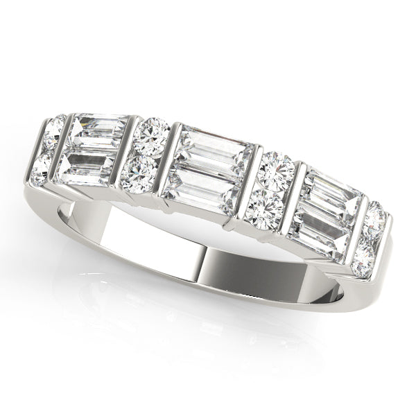 Elegant Baguette Diamond Wedding Band with 1.04 Carat Total Weight, SI1-SI2 G-H Quality