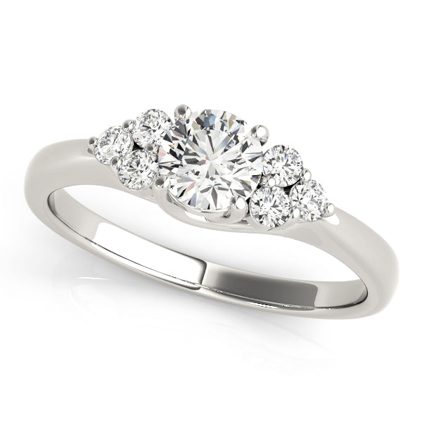 Elegant Diamond Cluster Engagement Ring Semi-Mount with 1 1/3 Carat Total Weight
