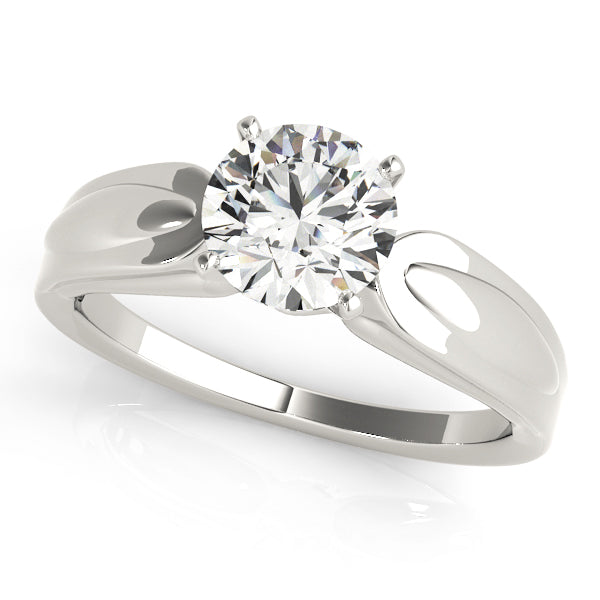 Polished Solitaire Engagement Ring Setting in Classic Style with Diamond-Quality Finish