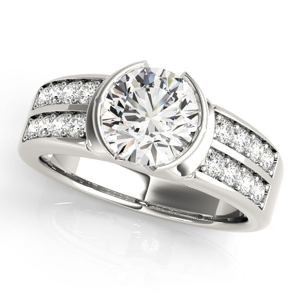Elegant Pave Diamond Engagement Ring Semi-Mount with 2.22 Carat Total Weight