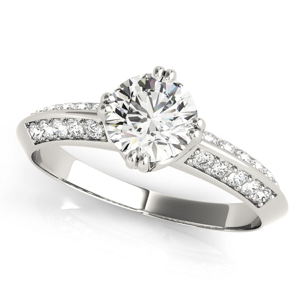 Elegant Pave Diamond Engagement Ring Semi-Mount with 1 Carat Total Weight