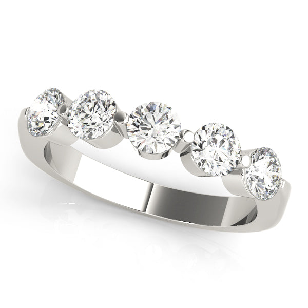 Three-Quater Carat Total Weight Diamond Wedding Band with Prong Setting