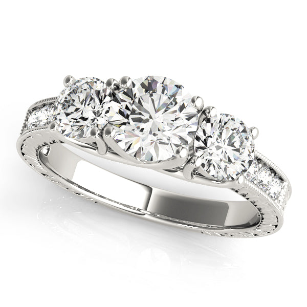Classic Wedding Band Ring with 3/8 Carat Total Weight Diamonds in SI1-SI2 Clarity and G-H Color