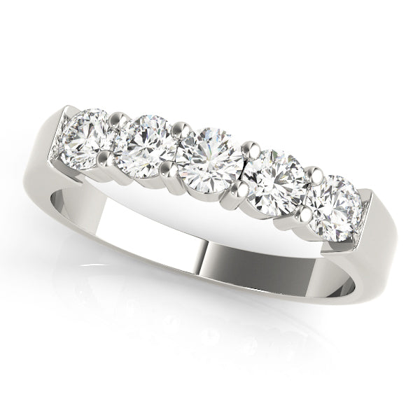 Three-Quater Carat Total Weight Diamond Wedding Band with Prong Setting