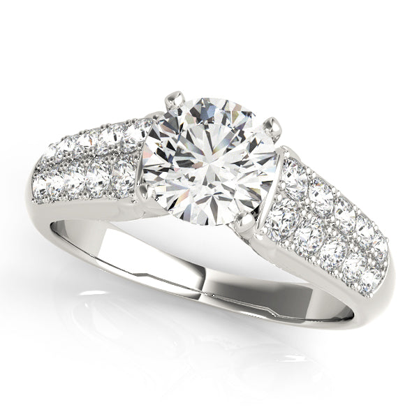 Elegant Pave Diamond Engagement Ring Semi-Mount with 0.40 Carat Total Weight
